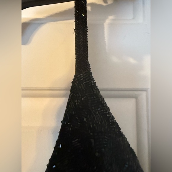 Carmen Marc Valvo Collection Black Beaded Velvet Gown Sz 14 Stunning! Double V - Picture 8 of 14